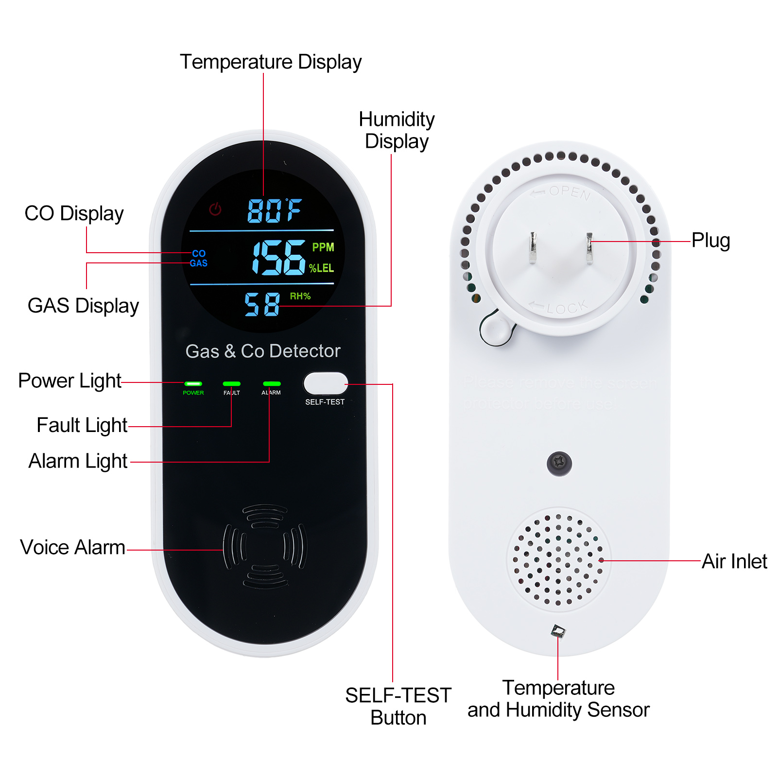 4-in-1 CO-monitoralarm met LCD - Smoke Leak Detector recensie en prijs