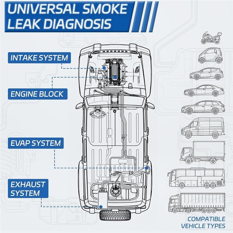 12-in-1 EVAP vacuümlakdetector - Smoke Leak Detector recensie en prijs